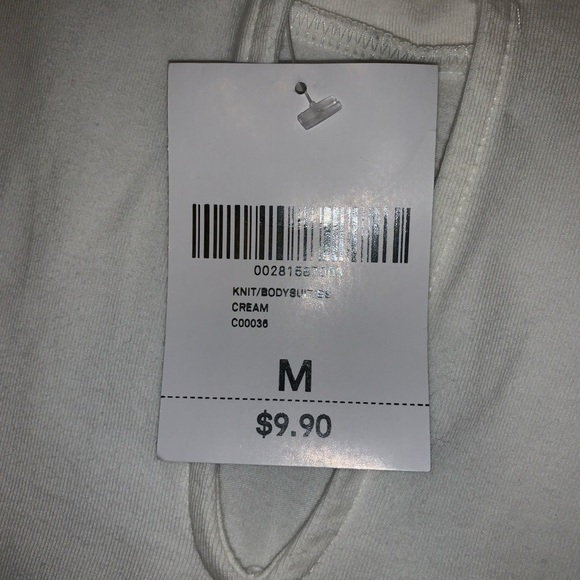 SOLD White Mock Neck Bodysuit - Picture 3 of 3